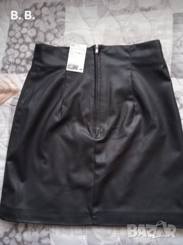 Нова кожена черна пола H&M, снимка 3 - Поли - 40348736