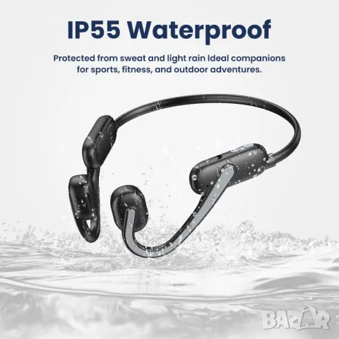 Слушалки Bohconn с костна проводимост, Bluetooth 5.3, отворени слушалки с микрофон, IPX6, снимка 3 - Безжични слушалки - 49879789