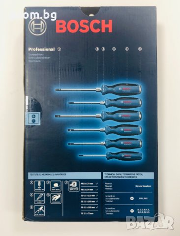 професионални отвертки 6 бр. Bosch Professional, отвертка,  Германия, снимка 5 - Отвертки - 34887709