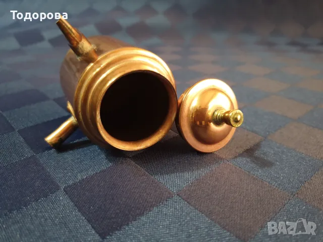 Миниатюрен меден чайник, снимка 6 - Антикварни и старинни предмети - 48343347
