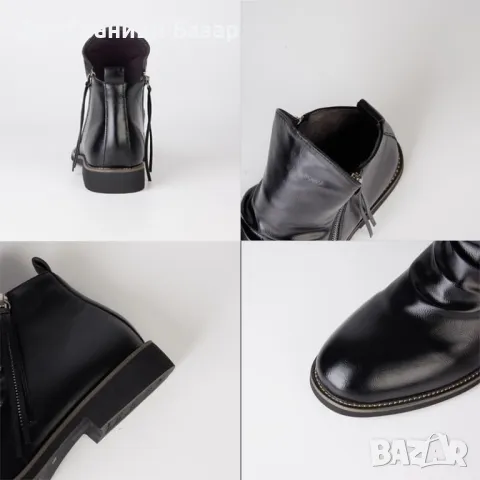 Нови Мъжки кожени ботуши с двоен цип - комфорт и модерен дизайн 42 номер, снимка 3 - Други - 48619899