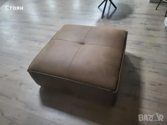 Кафява табуретка от плат, снимка 4 - Дивани и мека мебел - 47709978