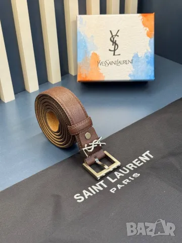 колани от естествена кожа 3см yves saint laurent, снимка 13 - Колани - 50406209