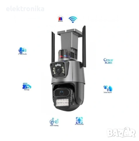 PTZ, WIFI, IP 8мр ULTRA HD PTZ, WIFI, Двойна IP камера