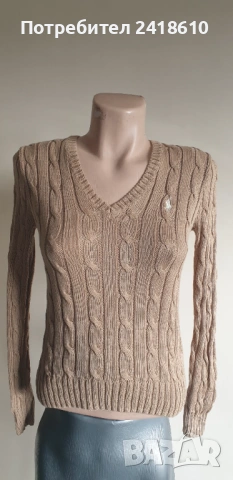 POLO Ralph Lauren Cable Pima Cotton  V - Neck Size XS НОВО! ОРИГИНАЛ! Дамски Пуловер!