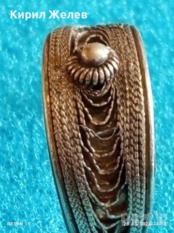 Сребърен пръстен филигранна изработка с гранулация възрожденски стил 41153, снимка 6 - Пръстени - 54005465