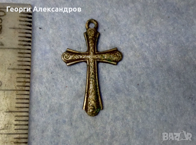 Старинно ЦАРСКА Русия Орнаментирано СРЕБЪРНО КРЪСТЧЕ Кръст СРЕБРО 875 с Печат на Майстора, снимка 8 - Антикварни и старинни предмети - 53979289