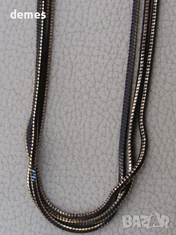 Метално триредово колие, ново, снимка 2 - Колиета, медальони, синджири - 49639491