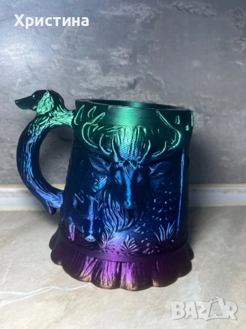 Халба за бира 3 Д принтиране ,подарък за мъж,рожден ден ,имен ден ,подарък за ловец , снимка 4 - Ръчно изработени сувенири - 53158778