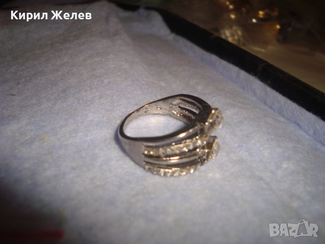 ФИН ПОСРЕБРЕН КРИСТАЛЕН АЖУРЕН СТИЛЕН АРТ ПРЪСТЕН 7092, снимка 5 - Пръстени - 37442860