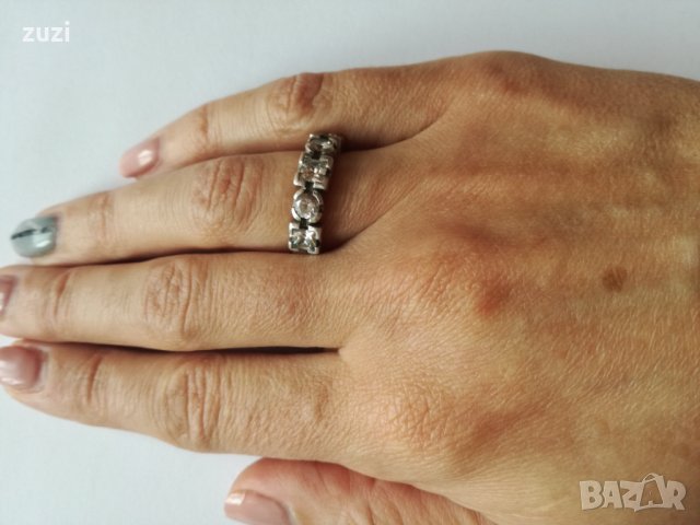 Сребърен пръстен с цирконий - 925 сребро, снимка 2 - Пръстени - 30705015