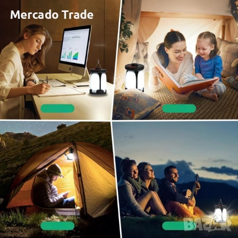 Лампа за къмпинг Mercado Trade, 150W, USB, Черен, снимка 4 - Къмпинг осветление - 51509197