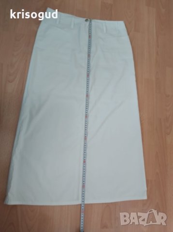 Елегантна бяла дамска пола, 100% полиестер, Българско производство, снимка 4 - Поли - 29399086