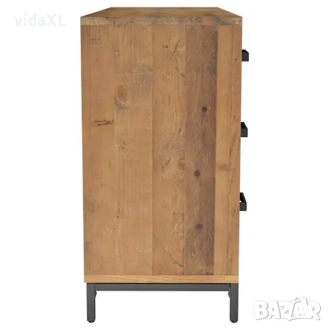 vidaXL Сайдборд, кафяв, 110x35x70 см, борова дървесина масив, снимка 5 - Бюфети - 56147205