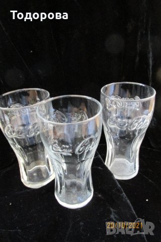 стъклени чаши кока-кола, снимка 1