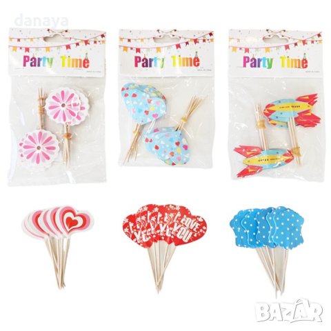 4240 Парти топери за мъфини и хапки, 12 броя