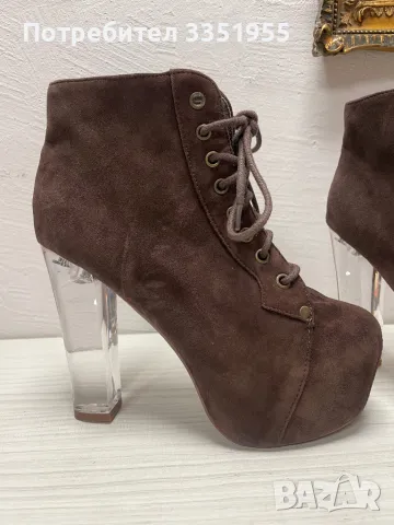 Велурени обувки на висок ток Jeffrey Campbell, снимка 3 - Дамски обувки на ток - 50042381