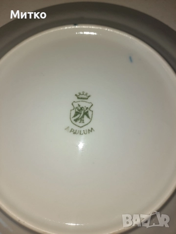 Сервиз от порцеланови чиний с кобалтови рисунки и платинен кант, снимка 7 - Сервизи - 51723757