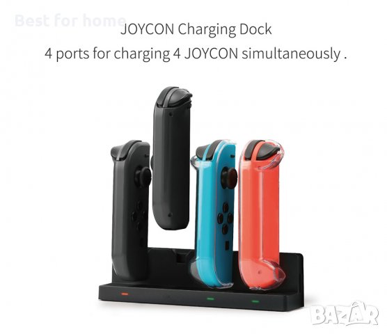 Докинг станция за зареждане GuliKit за Nintendo Switch JOY-CON, снимка 6 - Аксесоари - 39124205
