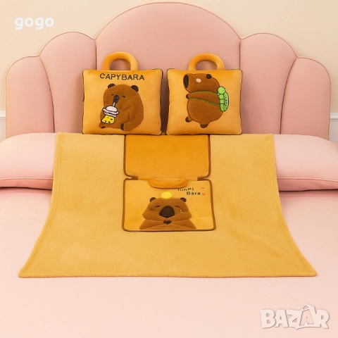 Мека капибара възглавничка 2-в-1 – играчка и одеяло за гушкане, снимка 11 - Плюшени играчки - 51607253