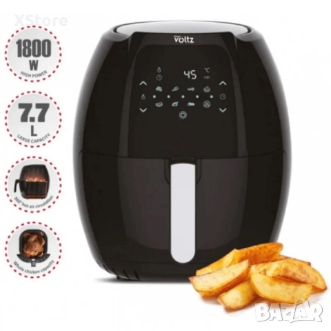 Промоция - Фритюрник AirFryer Voltz OV51980F 1800W, 7.7L, 2 ГОДИНИ ГАРАНЦИЯ, снимка 6 - Фритюрници - 52437335