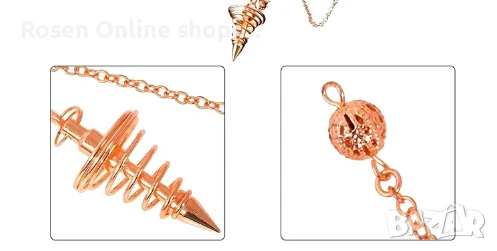 Професионално махало за гадаене и радиестезия от стомана и чиста мед модел Антична мед, снимка 8 - Други инструменти - 50506904