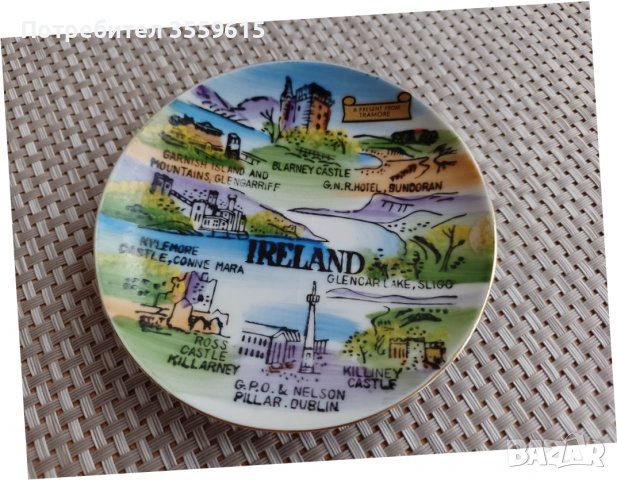 декоративна чинийка Ирландия, снимка 3 - Декорация за дома - 39559626