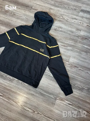 Мъжко!Emporio Armani 7 EA7 logo Hoodie размер Л, снимка 3 - Суичъри - 56106283