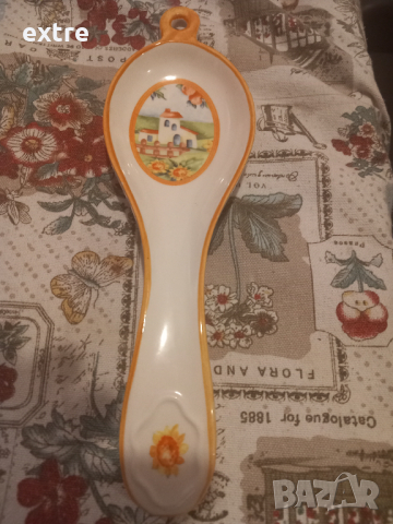 Декоративна лъжица с пейзаж порцеланова, снимка 3 - Декорация за дома - 44559902