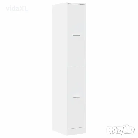 vidaXL Аптекарски шкаф, бял, 30x41x174,5 см, инженерно дърво, снимка 4 - Шкафове - 56147011