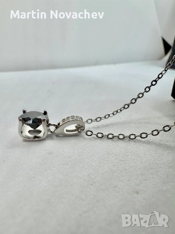 Сребърно колие с мойсанит (Диамант) 1 карат, снимка 11 - Колиета, медальони, синджири - 54090066