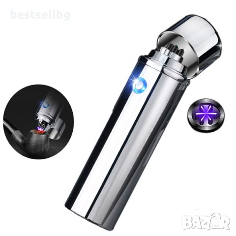 Уникална ветроустойчива електронна запалка на ток за пури лула подарък