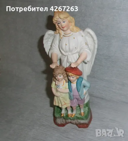 Статуетка ангел пазител от порцелан/бисквит, снимка 7 - Статуетки - 48703725