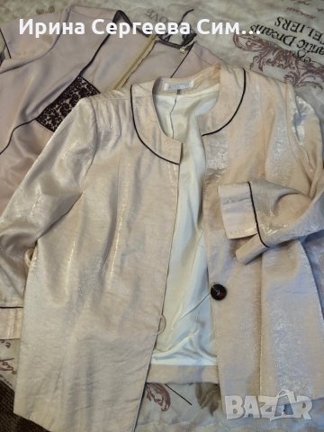 Официален Костюм сако и блуза с къс ръкав+подарък лилава пола дълга към него, снимка 8 - Костюми - 29431322