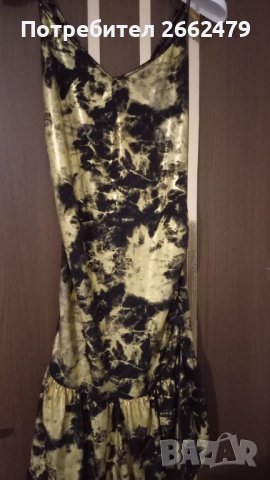 Продавам сет : златиста рокля и обувки. Р - p L и N  37 ., снимка 3 - Рокли - 40026341