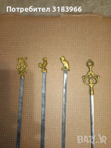 големи шишчета за месо 40 см от месинг .шишлък, снимка 1