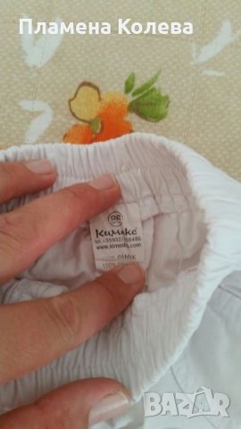 Бели летни панталони Кимекс с бродерия 86см, снимка 2 - Панталони и долнища за бебе - 30243160