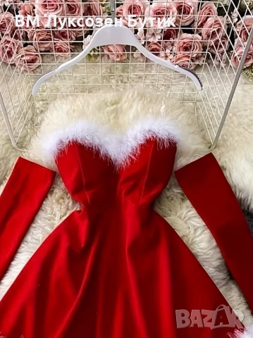 🎄✨ Луксозен Дамски Коледен Костюм, снимка 3 - Рокли - 52535921
