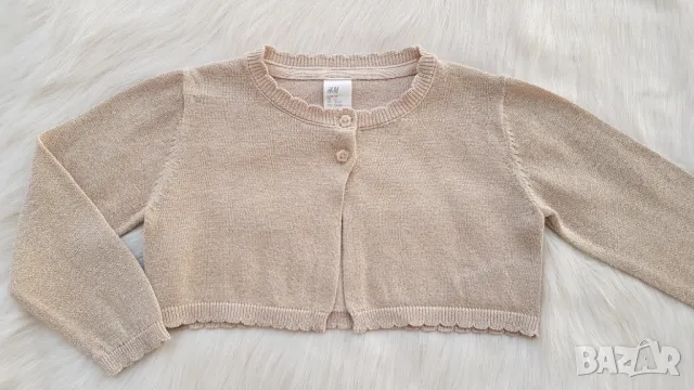 Болеро H&M в цвят злато 18-24 месеца, снимка 2 - Жилетки и елечета за бебе - 36235284