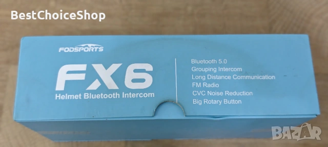 FODSPORTS FX6 Bluetooth интерком за мото каска, снимка 6 - Bluetooth слушалки - 53376039