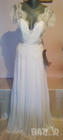Булчинска сватбена дълга бяла рокля Asos, нова, с етикет, р-р S, снимка 11 - Рокли - 37487233