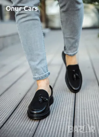 Мъжки черни ежедневни обувки /Размер 40/, снимка 2 - Ежедневни обувки - 50231043