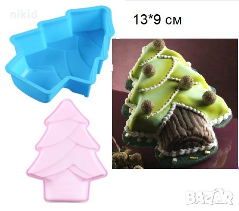 Набраздена елха средна силиконов форма молд калъп глина шоколад гипс 