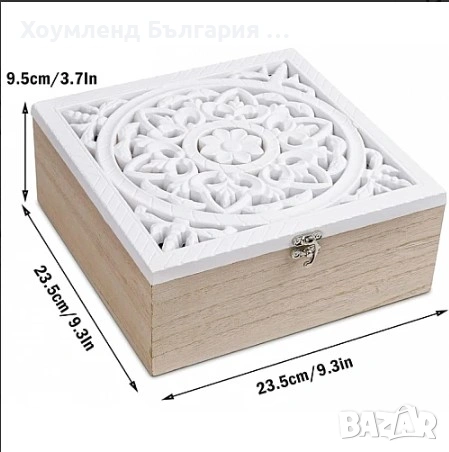 Красива дървена кутия за чай, снимка 3 - Аксесоари за кухня - 54344050