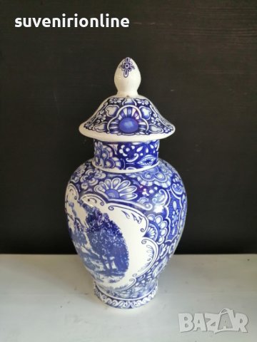 Стара ваза с капак холандски порцелан delft blu, снимка 4 - Вази - 40195362