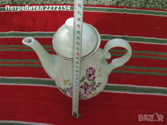 Порцеланов чайник, снимка 3 - Антикварни и старинни предмети - 35281755