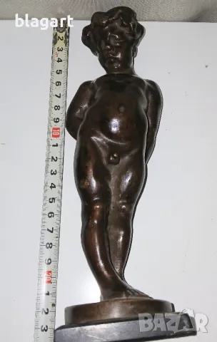 Статуетка-"Малкият Херкулес" -бронз, снимка 4 - Антикварни и старинни предмети - 48458682