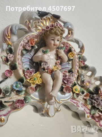 Огромно огледало от  порцелан., снимка 6 - Антикварни и старинни предмети - 54322958