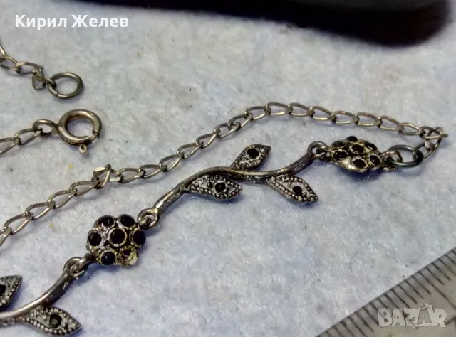 РАЗКОШНО ФЛОРАЛНО СКЪПОЦЕННО СРЕБЪРНО КОЛИЕ СРЕБРО 925 с ЮВЕЛИРНО ФАСЕТИРАНИ МАРКАЗИТИ 37725, снимка 8 - Колиета, медальони, синджири - 49606164