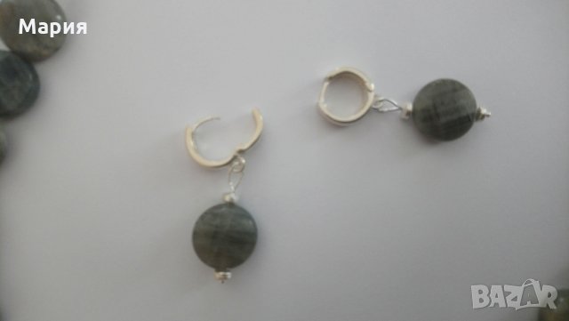 Комплект бижута от лабрадорит (полускъпоценен камък) и сребро, снимка 5 - Бижутерийни комплекти - 31841687